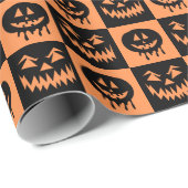 Halloween Pumpkin Face Ghost Spooky Muster Geschenkpapier (Rolleneckpunkt)