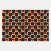 Halloween Pumpkin Face Ghost Spooky Muster Geschenkpapier Set (Vorderseite 3)