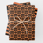 Halloween Pumpkin Face Ghost Spooky Muster Geschenkpapier Set (Beispiel)