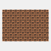 Halloween Pumpkin Face Ghost Spooky Muster Geschenkpapier Set (Vorderseite)