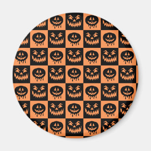 Halloween Pumpkin Face Ghost Spooky Muster Magnet