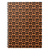 Halloween Pumpkin Face Ghost Spooky Muster Notizblock (Vorderseite)