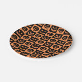 Halloween Pumpkin Face Ghost Spooky Muster Pappteller (Schrägansicht)