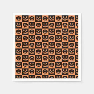 Halloween Pumpkin Face Ghost Spooky Muster Serviette