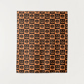 Halloween Pumpkin Face Ghost Spooky Muster Wandteppich (Vorderseite)