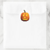 Halloween Pumpkin Face - Happy Runder Aufkleber (Tasche)