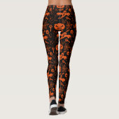 Halloween Pumpkin Face Kürbislaterne Black Leggings (Rückseite)
