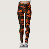 Halloween Pumpkin Face Kürbislaterne Black Leggings (Vorderseite)