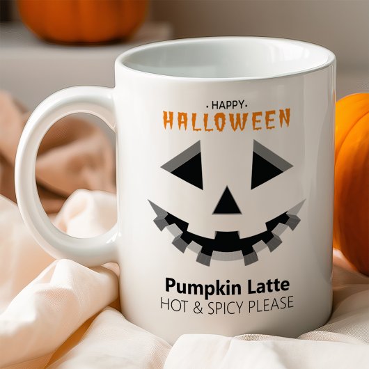 Halloween Pumpkin Face Latte Lover Tasse