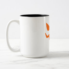 Halloween Pumpkin Face Mug – Cute & Festive Orange Zweifarbige Tasse