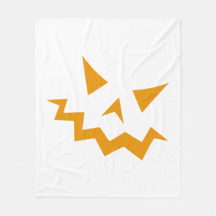 Halloween Pumpkin Face - Orange Horror Fleecedecke