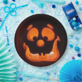 Halloween Pumpkin Face Pappteller (Party)