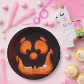 Halloween Pumpkin Face Pappteller (Party)