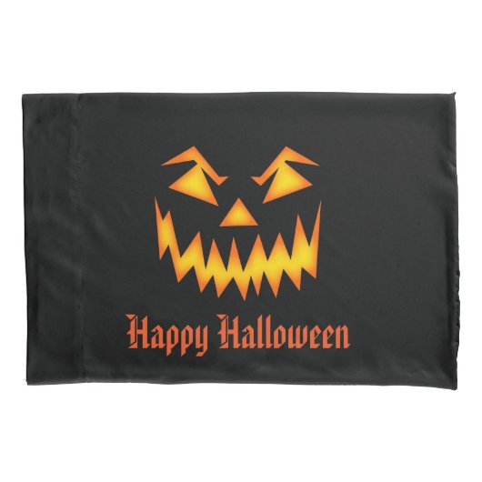 Halloween Pumpkin Face Pillowcase Kissenbezug (Vorderseite)