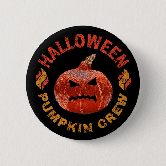 Halloween Pumpkin Face Retro Kostüm Erntedank Button (Vorderseite)