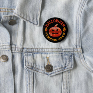 Halloween Pumpkin Face Retro Kostüm Erntedank Button