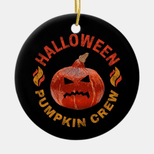 Halloween Pumpkin Face Retro Kostüm Erntedank Keramik Ornament (Vorne)