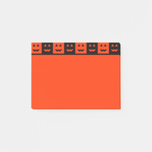 Halloween Pumpkin Face Squares Post-it Klebezettel (Vorderseite)