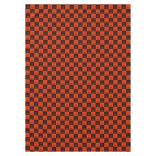 Halloween Pumpkin Face Squares Tischdecke (Vorderseite)