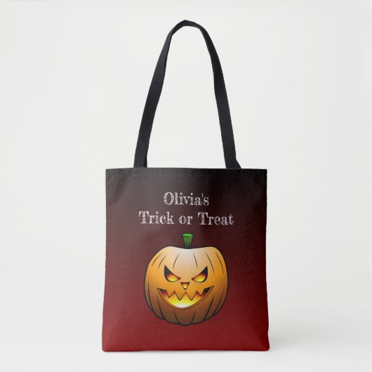 Halloween Pumpkin Face Trick oder Treat Tasche (Vorderseite)