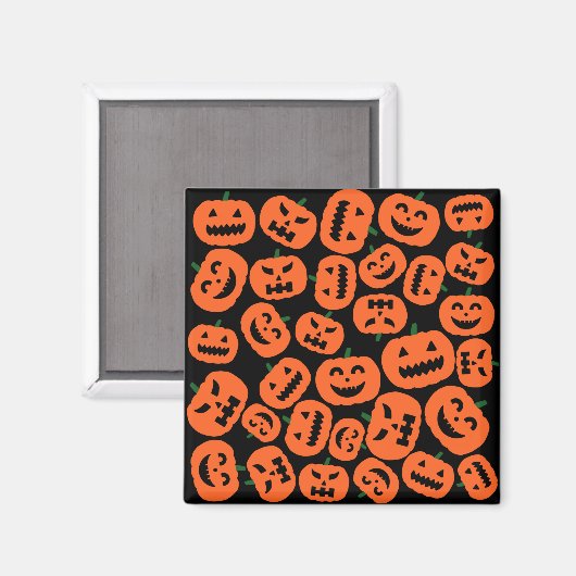 Halloween Pumpkin Faces Magnet (Vorderseite/Rückseite)