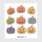 Halloween Pumpkin Faces Scrapbook Sticker Sheet (Blatt)