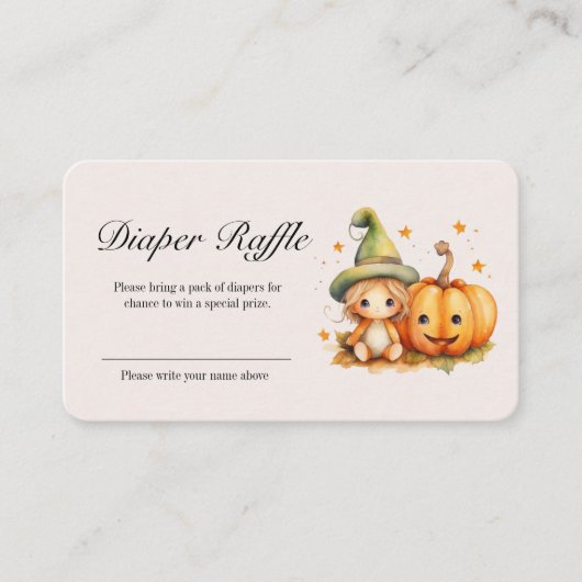 Halloween Pumpkin Fall Baby Diaper Raffle Begleitkarte (Vorderseite)