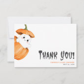 Halloween Pumpkin Fall Baby Dusche Dankeskarte (Vorderseite)