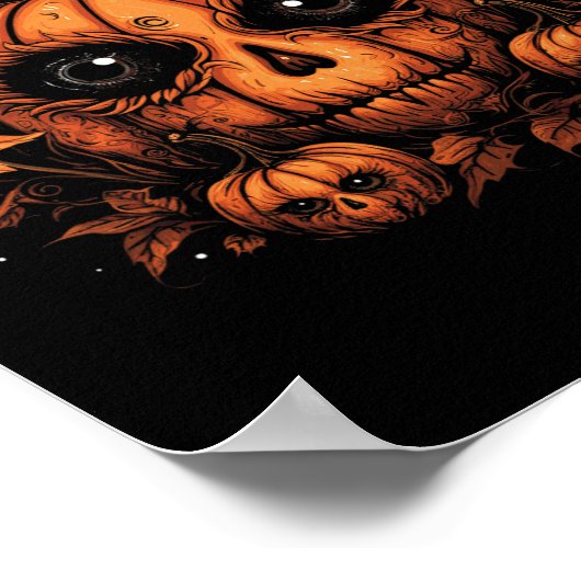 Halloween Pumpkin Fall Erntedank Herbst 1 Poster (Ecke)