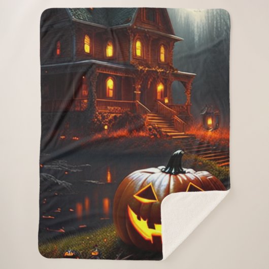 Halloween/Pumpkin/Fall Sherpadecke (Vorderseite)