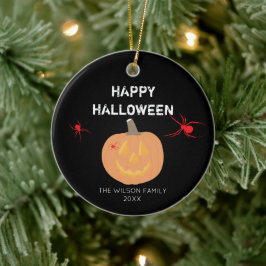 Halloween Pumpkin Family & Year Keramik Ornament