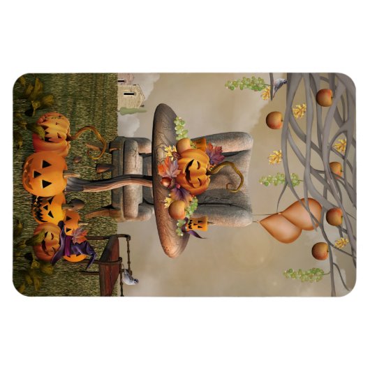 Halloween Pumpkin Fantasy Art Magnet (Horizontal)
