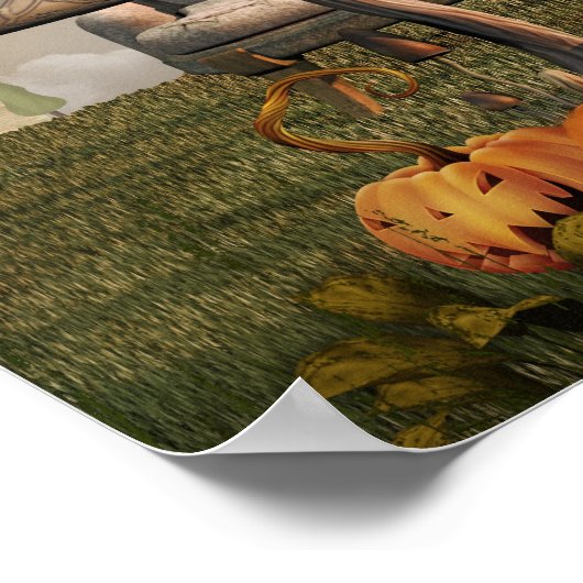 Halloween Pumpkin Fantasy Art Poster (Ecke)
