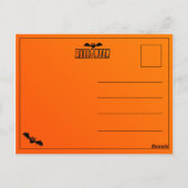 Halloween Pumpkin & Flying Bats Postkarte (Rückseite)