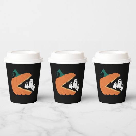 Halloween Pumpkin Funny Ghosts Boys Kids Pappbecher (Multi)