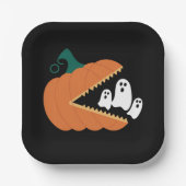 Halloween Pumpkin Funny Ghosts Boys Kids Pappteller (Vorderseite)