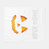 Halloween Pumpkin Funny Hello Kids Fleecedecke (Vorderseite (Horizontal))