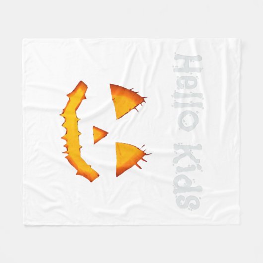 Halloween Pumpkin Funny Hello Kids Fleecedecke (Vorderseite (Horizontal))