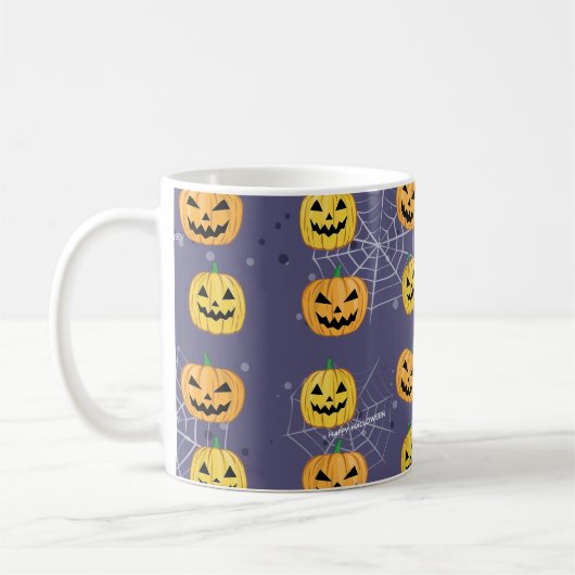 Halloween Pumpkin - Funny Pattern Kaffeetasse (Links)