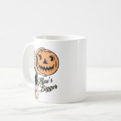 Halloween Pumpkin Funny Retro Orange Mines Bigger Kaffeetasse (Vorderseite Links)