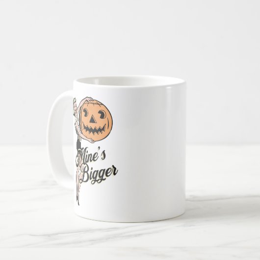Halloween Pumpkin Funny Retro Orange Mines Bigger Kaffeetasse (Vorderseite Links)