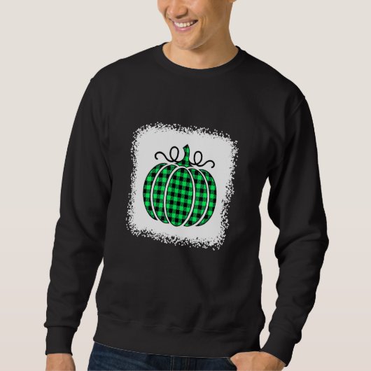 Halloween Pumpkin gebleicht Grün und Schwarz Buffa Sweatshirt (Vorderseite)