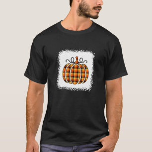 Halloween Pumpkin gebleicht Orange Buffalo Kariert T-Shirt
