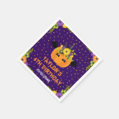 Halloween Pumpkin Geburtstag Schwarz und Lila Napk Serviette (Ecke)