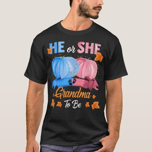 Halloween Pumpkin Gender Offenbarung, er oder sie T-Shirt (Vorderseite)