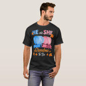 Halloween Pumpkin Gender Offenbarung, er oder sie T-Shirt (Vorne ganz)