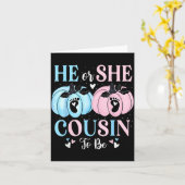 Halloween Pumpkin Gender Reveal He Or She Cousin T Karte (Gelbe Blume)