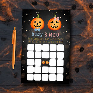 Halloween Pumpkin Gender Reveal Party Bingo