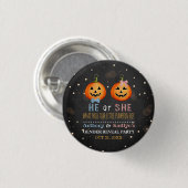 Halloween Pumpkin Gender Reveal Party Button (Vorne & Hinten)