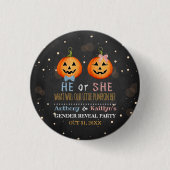 Halloween Pumpkin Gender Reveal Party Button (Vorderseite)